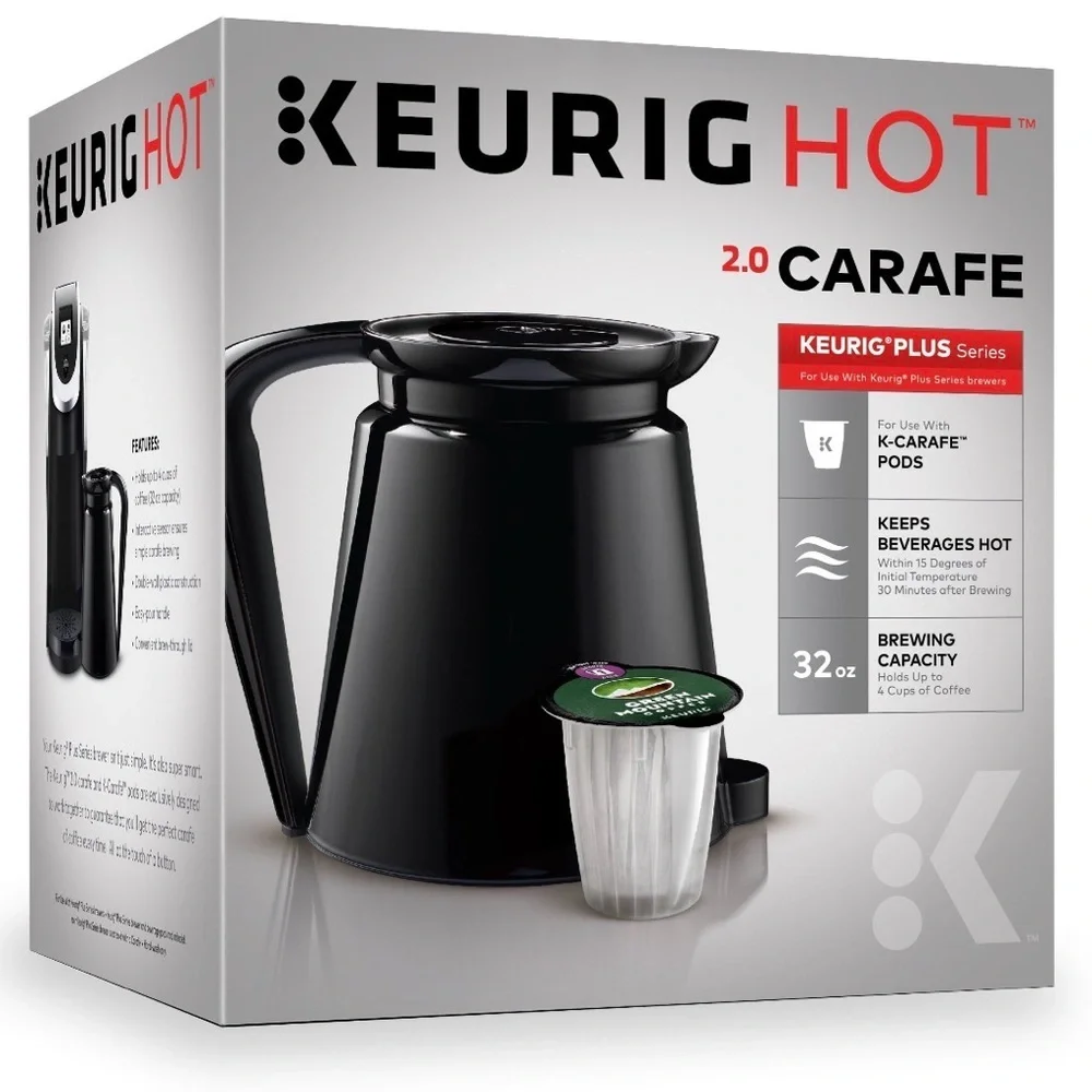 Keurig Glossy Black Coffee Carafe with Chrome-Tone Handle